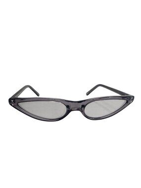 George Keburia Gray Cat Eye Sunglasses With Mirrored Silver Lens